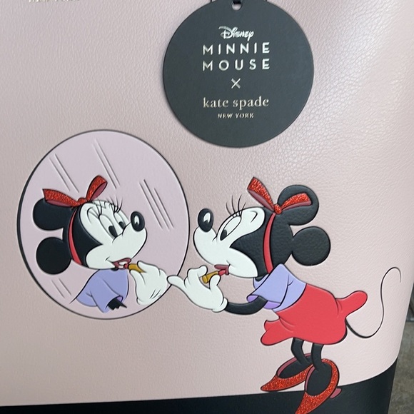 disney x kate spade new york minnie mouse large reversible tote - Picture 8 of 16